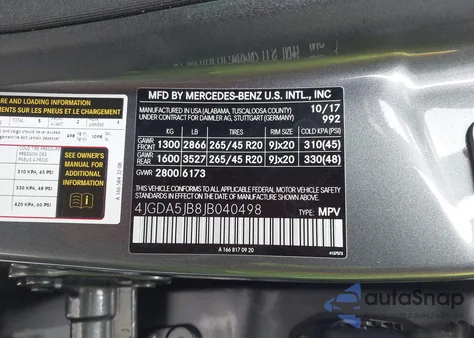 2018 Mercedes-Benz Gle 350 z USA, uszkodzony, nr VIN 4JGDA5JB8JB040498